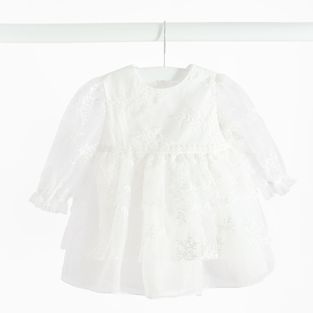 Рокля с дълъг ръкав, цвят: Бял