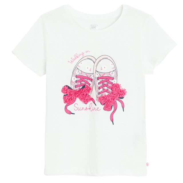 Тениска с къс ръкав, цвят: Бял