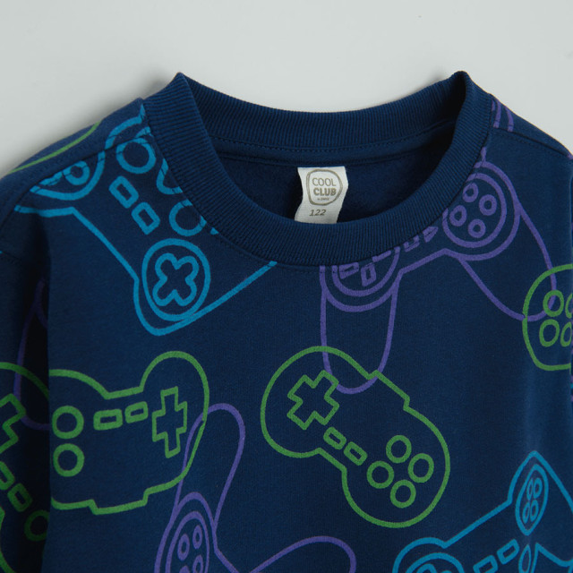 Блуза с дълъг ръкав, цвят: Морско син