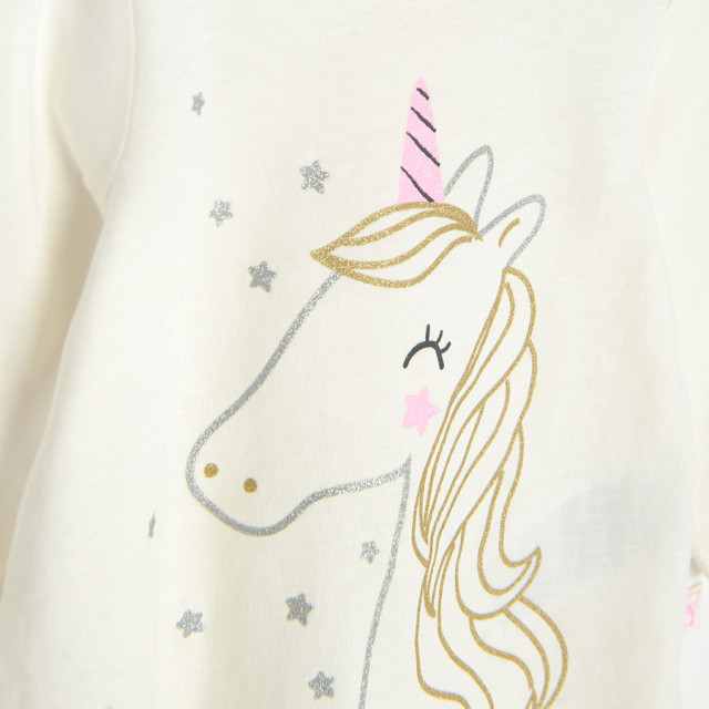 Тениска с дълъг ръкав, цвят: Кремав