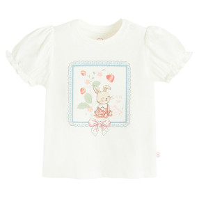 Блуза с къс ръкав, цвят: Бял