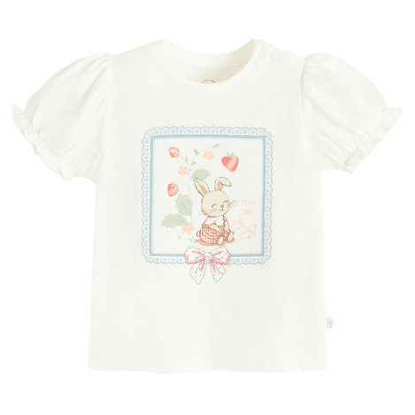 Блуза с къс ръкав, цвят: Бял