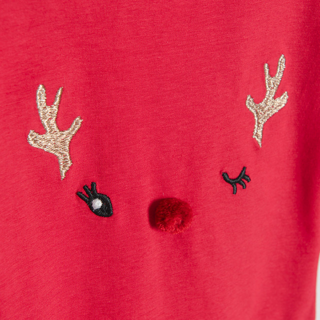 Боди с дълъг ръкав, цвят: Червен