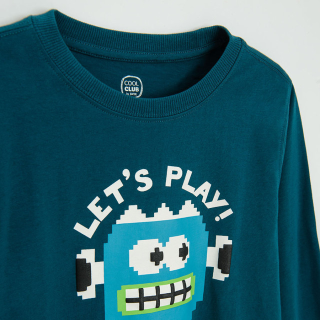 Тениска с дълъг ръкав, цвят: Тюркоазен