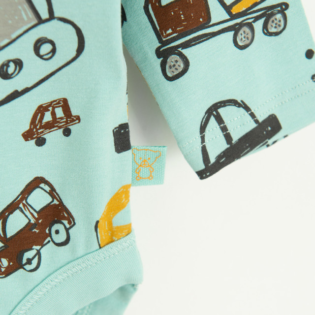 Боди с дълъг ръкав, цвят: Тюркоазен