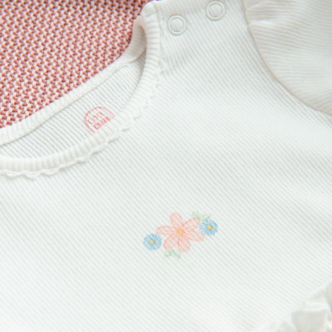 Боди с дълъг ръкав, цвят: Бял