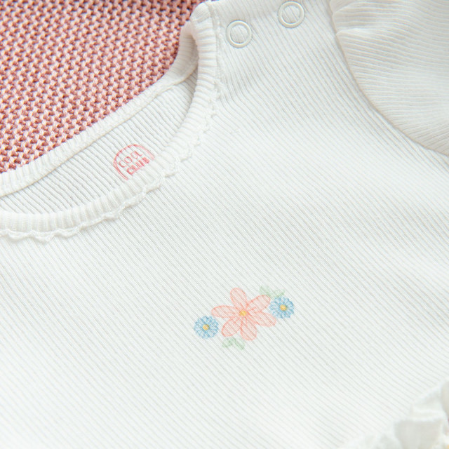 Боди с дълъг ръкав, цвят: Бял