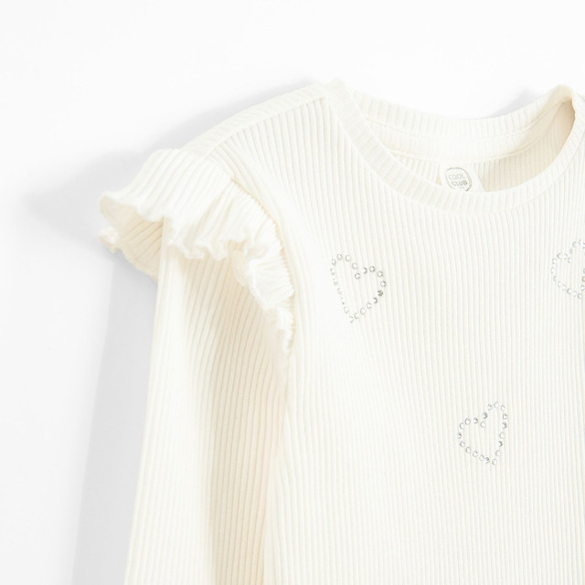 Блуза с дълъг ръкав, цвят: Бял