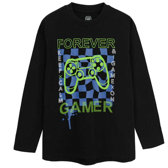 Тениска с дълъг ръкав, цвят: Черен