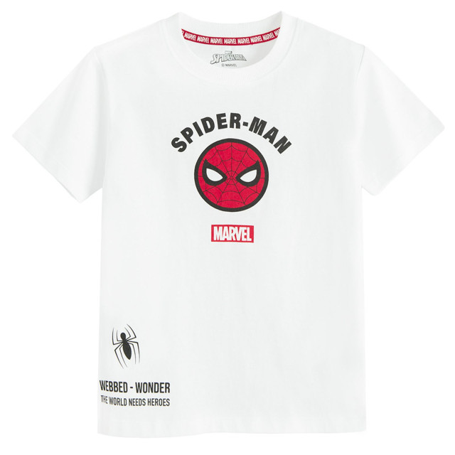 Тениска с къс ръкав SPIDER-MAN, цвят: Бял