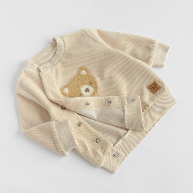 Блуза с дълъг ръкав, цвят: Бежов