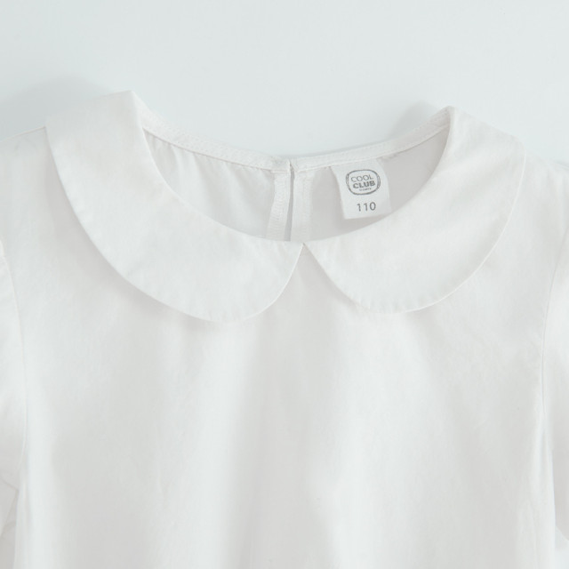 Блуза с къс ръкав, цвят: Бял