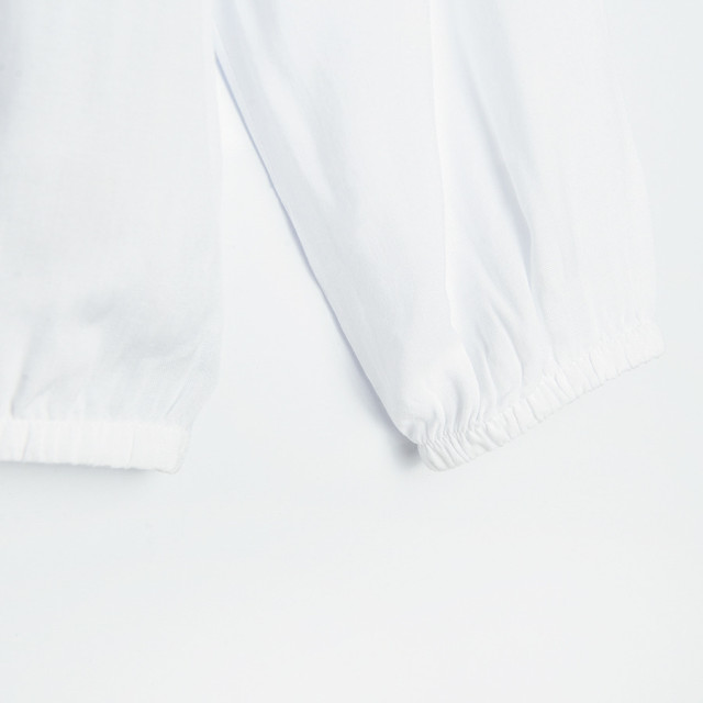 Блуза с дълъг ръкав, цвят: Бял