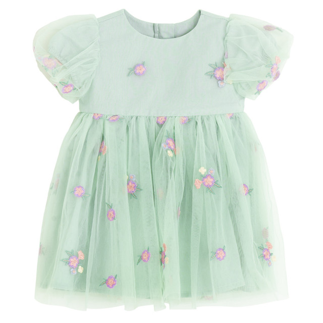 Рокля с къс ръкав, цвят: Зелен