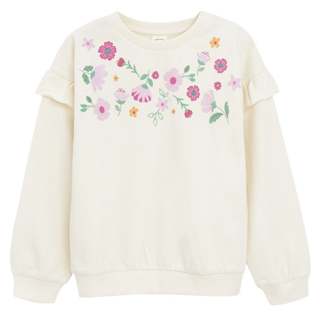 Блуза с дълъг ръкав, цвят: Бял