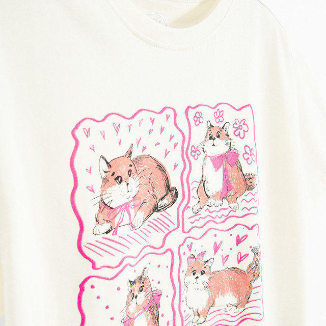 Тениска с къс ръкав, цвят: Бял