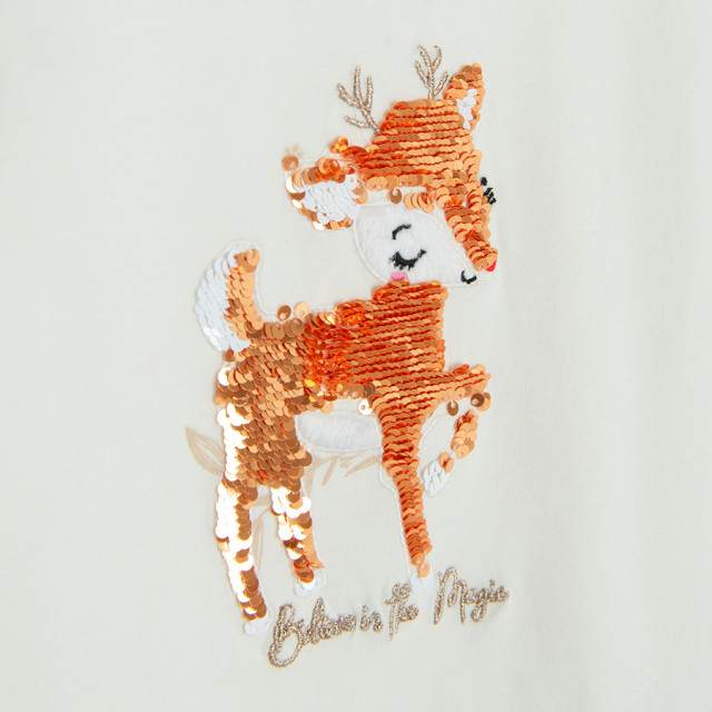 Блуза с дълъг ръкав, цвят: Кремав