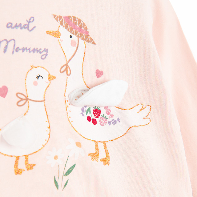 Тениска с дълъг ръкав, цвят: Светло розов