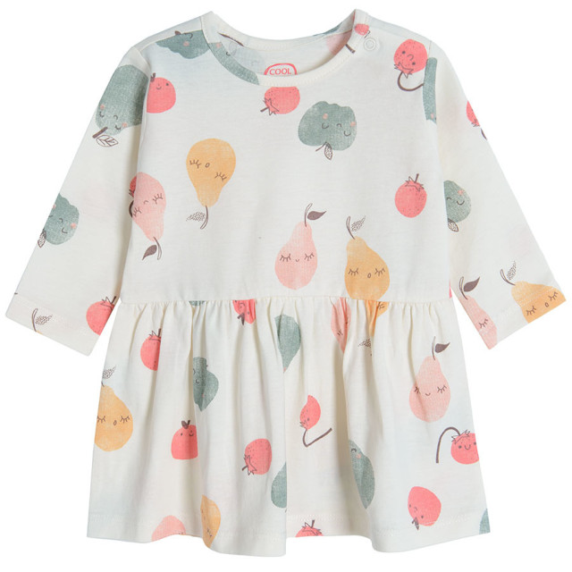 Рокля с дълъг ръкав, цвят: Кремав