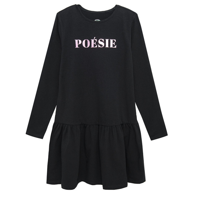 Рокля с дълъг ръкав, цвят: Черен