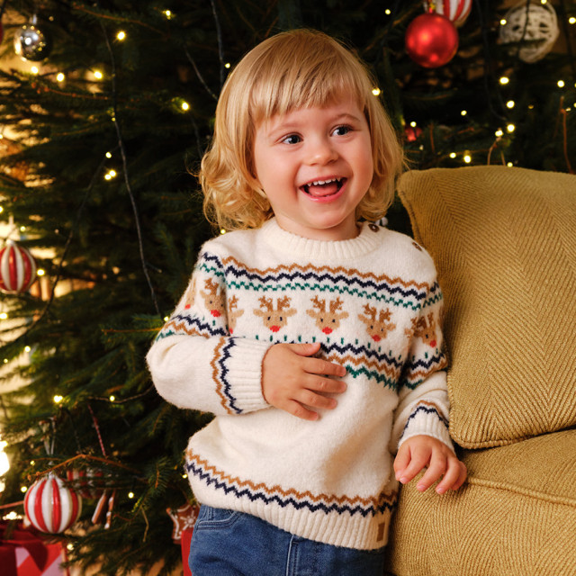 Пуловер, цвят: Кремав