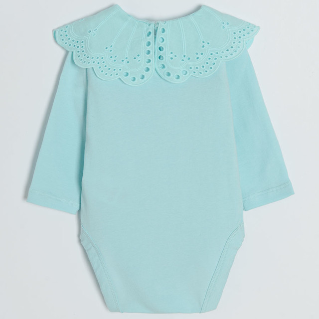 Боди с дълъг ръкав, цвят: Светло ментов