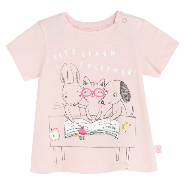 Тениска с къс ръкав, цвят: Светло розов