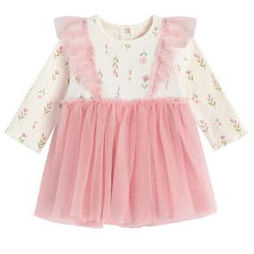 Рокля с дълъг ръкав, цвят: Розов