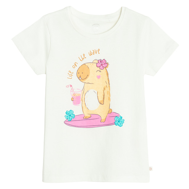 Тениска с къс ръкав, цвят: Бял