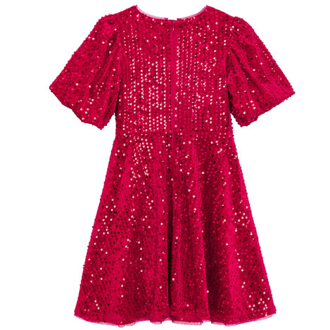Рокля с къс ръкав, цвят: Червен