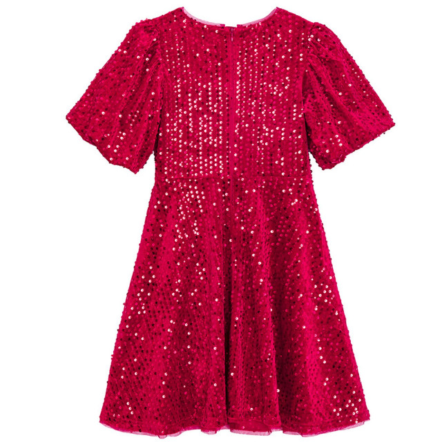 Рокля с къс ръкав, цвят: Червен