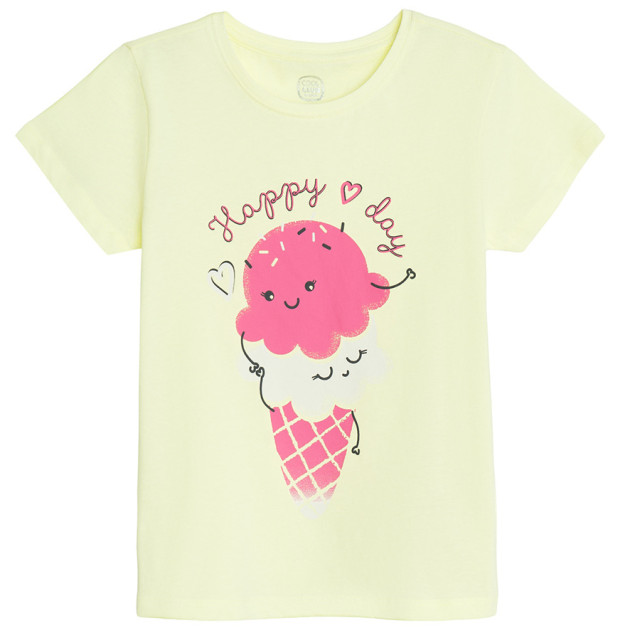 Тениска с къс ръкав, цвят: Жълт