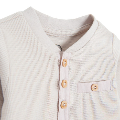 Боди с дълъг ръкав, цвят: Бежов