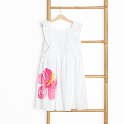 Рокля с къс ръкав, цвят: Бял