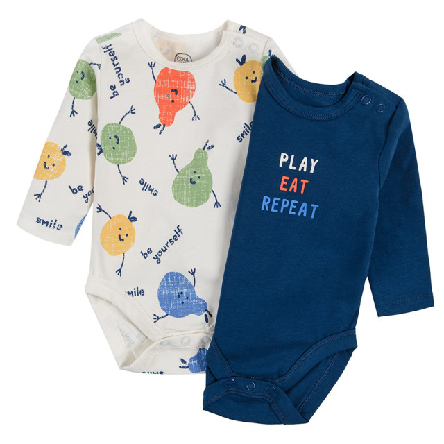 Боди с дълъг ръкав 2бр., цвят: Микс