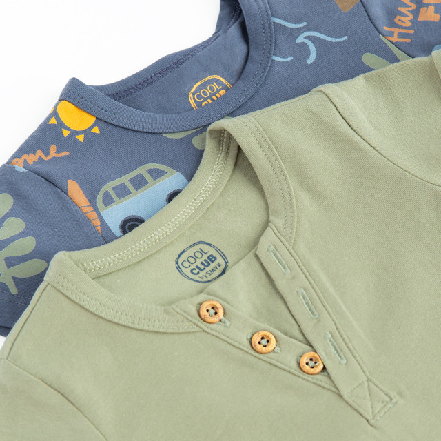 Боди с къс ръкав 2бр., цвят: Микс