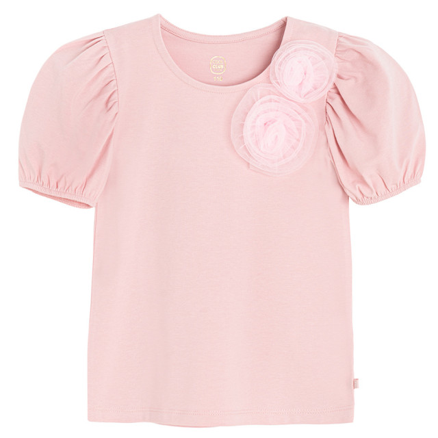 Блуза с къс ръкав, цвят: Светло розов