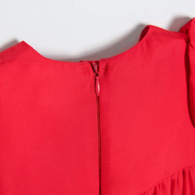 Рокля с къс ръкав, цвят: Червен