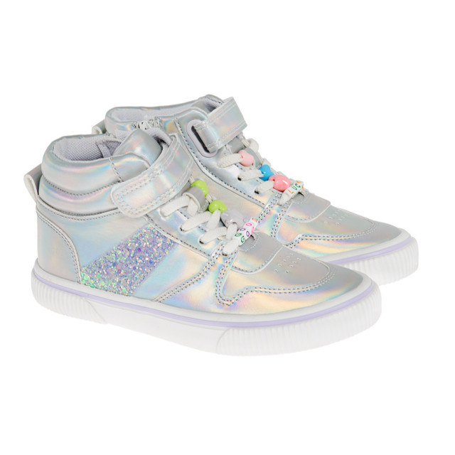 Високи обувки, цвят: Сребрист