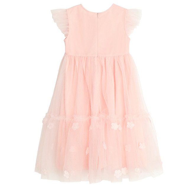 Рокля с къс ръкав, цвят: Розов