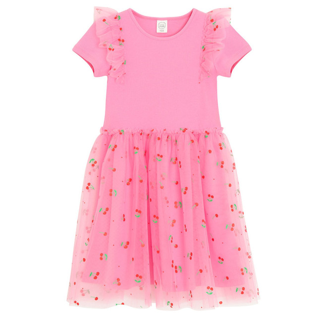 Рокля с къс ръкав, цвят: Розов