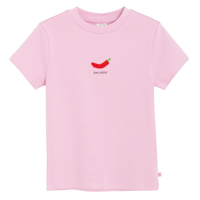 Тениска с къс ръкав, цвят: Розов