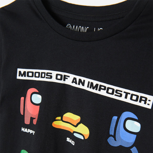 Тениска с къс ръкав AMONG US, цвят: Черен