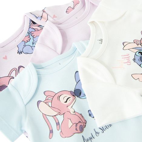 Боди с къс ръкав 4бр. LILO & STITCH, цвят: Микс