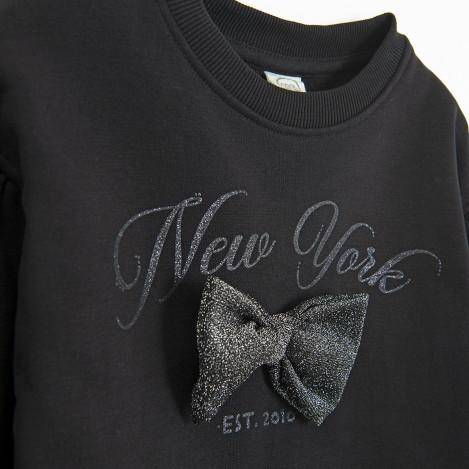 Блуза с дълъг ръкав, цвят: Черен