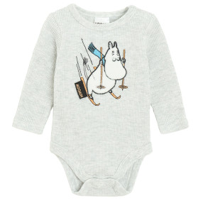 Боди с дълъг ръкав MOOMINS, цвят: Сив