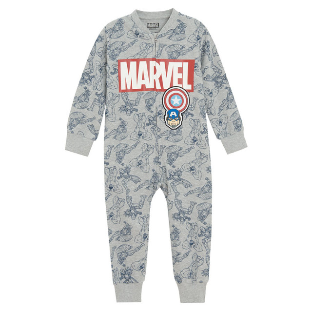 Пижама MARVEL, цвят: Сив меланж