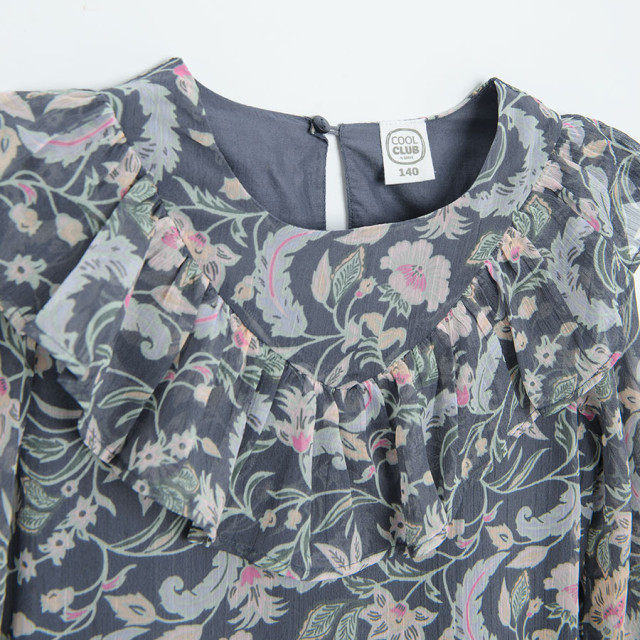 Рокля с дълъг ръкав, цвят: Сив