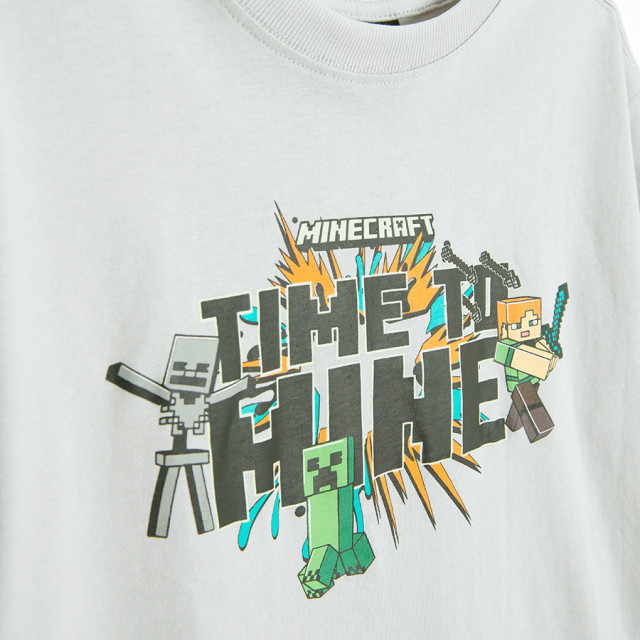 Тениска с къс ръкав MINECRAFT, цвят: Сив меланж