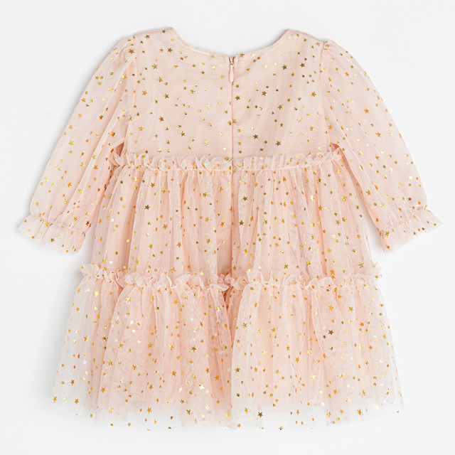 Рокля с дълъг ръкав, цвят: Светло розов